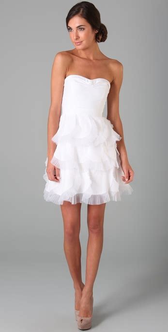 Lyst Bcbgmaxazria Strapless Cocktail Dress In White