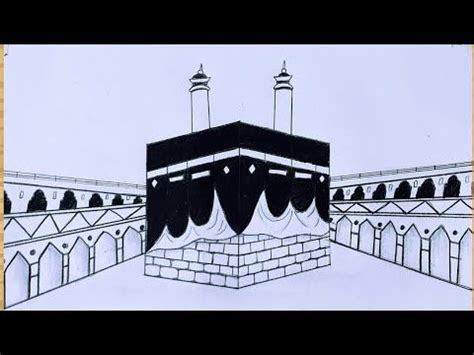 Kaaba Drawing Tutorial - Easy Drawing / How to draw Makkah - pencil ...