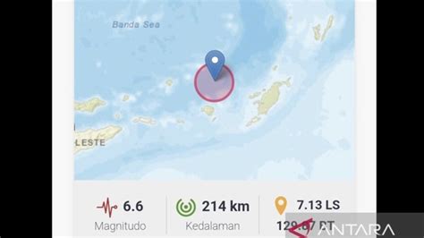 Gempa Magnitudo 6 6 Guncang Tanimbar Maluku Tidak Berpotensi Tsunami