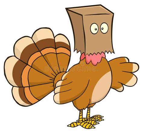 Turkey Bird Cartoon Character Hiding Under a Bag Stock Vector ...