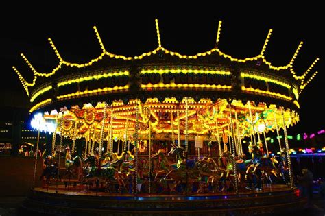 Night Time Merry Go Round Stock Image Image Of Merry 45706089