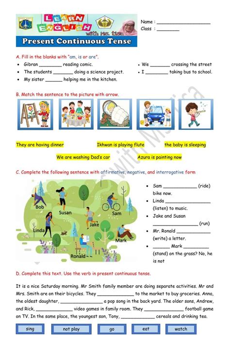 Actividad De Present Continuous Worksheet Actividades Inglés Para Niños Cuadernos Interactivos