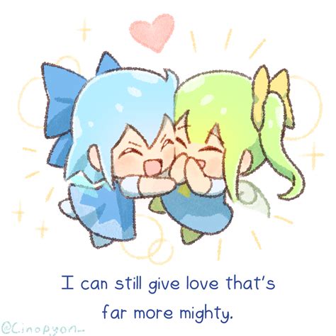 Safebooru 2girls D Blue Dress Blue Hair Cirno Closed Eyes