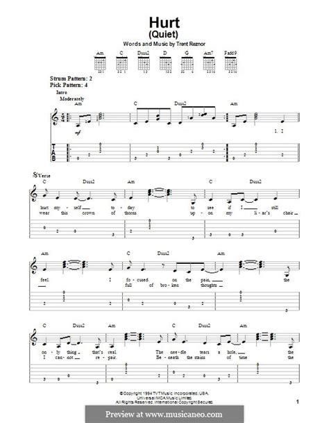 Hurt (Nine Inch Nails) by T. Reznor - sheet music on MusicaNeo