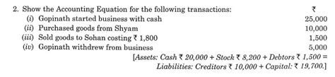 Solution Of Q 2 Accounting Equation Ts Grewal Class 11 2023 24 Cbse Cbse Commerce