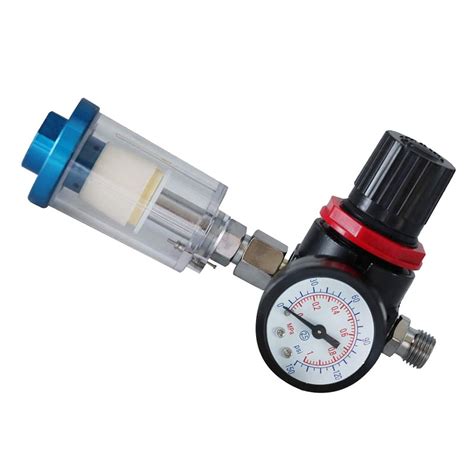 Hvlp Sprayer Air Regulator Pressure Gauge And 14in Mini Inline Air Filter Separator Adjust Air