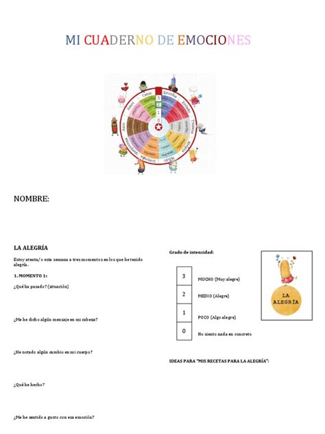 Mi Cuaderno De Emocionespdf · Versión 1pdf Las Emociones Autosuperación