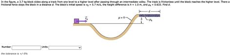 In The Figure 37 Kg Block Slides Along Track From One Level Higher