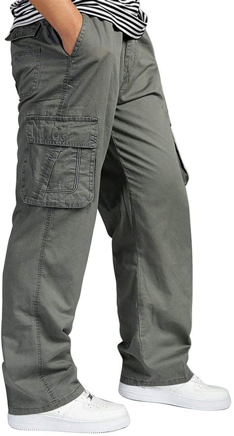 Haidean Herren Cargohose Arbeitshose Stretch Casual Pants Cargo Loose