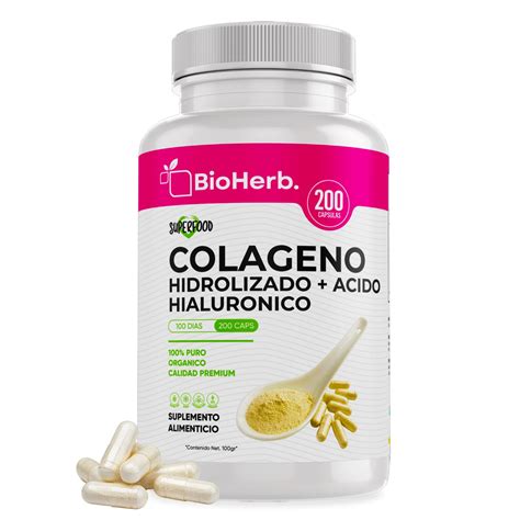 Colageno Hidrolizado Acido Hialuronico Capsulas Mg Para