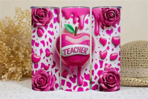 Inflated Teacher Tumbler Wrap Graphic By Bonnydesign Creative Fabrica