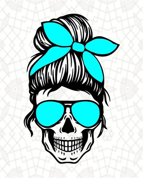 Layered Mom Skull Svg Messy Bun Skull Svg Momlife Svg Momlife Skull Svg Png Eps Dxf In 2021