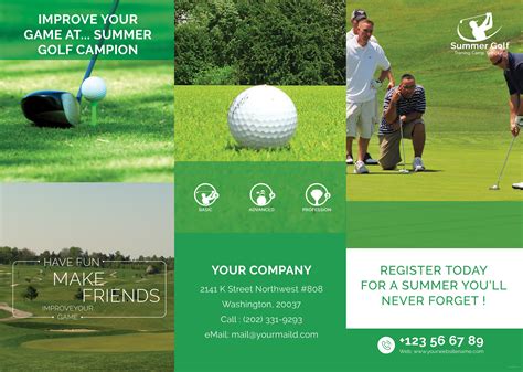 Free Summer Golf Tri-Fold Brochure Template in Adobe Photoshop ...