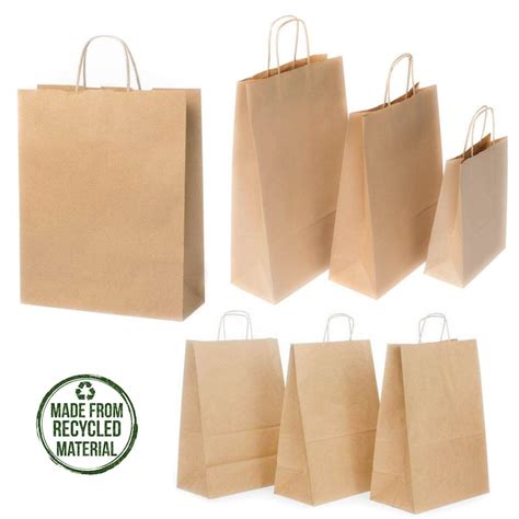 Eco Brown Paper Bags Twist Handle Carrier Bags Strong Brown Bags Small