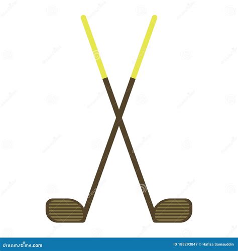 Crossed Golf Clubs Vector Illustration Decorative Design Stock Vector