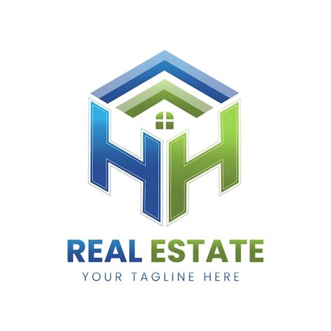 Premium Vector | Vector gradient hh real estate logo