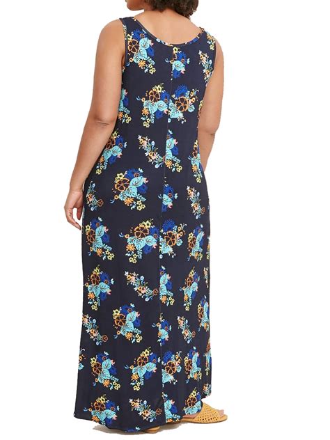 Navy Floral Print Maxi Dress Plus Size 14 To 30 32