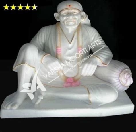 White Painted Feet Inches Marble Dwarkamai Statue For Worship