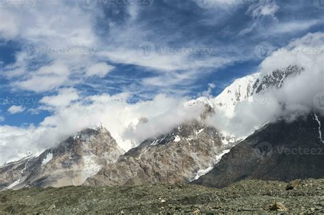 Glacier Engilchek And Khan Tengri Mountain Central Tian Shan Mountain