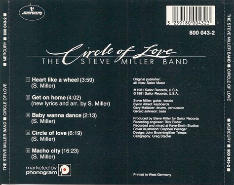 The First Pressing Cd Collection The Steve Miller Band Circle Of Love