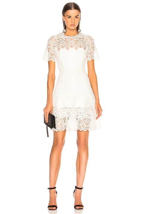 Simkhai Multimedia Lace Mini Tee Dress In White Fwrd