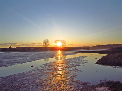 Gratis billeder natur sol træer naturlige landskab flod himmel