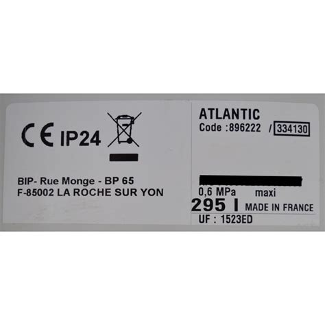 ATLANTIC Ballon Echangeur Préparateur Eau Chaude Sanitaire 295L 334130