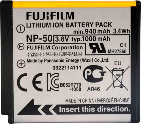 Fujifilm NP 50 Batería de Litio para cámaras Fujifilm Li Ion 1000