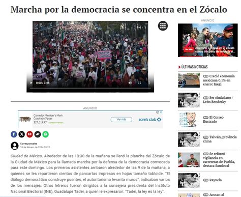 Marcha Por La Democracia Se Concentra En El Z Calo De La Cdmx