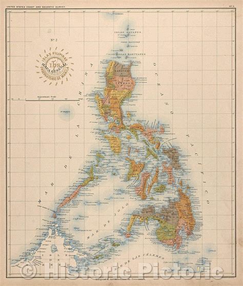 Historic Map No Mapa General Islas Filipinas Observatorio De Manila