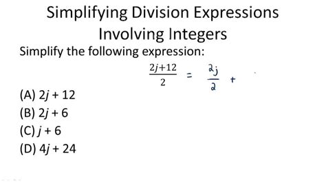 Simplifying Division Expressions Example 1 Video Algebra Ck