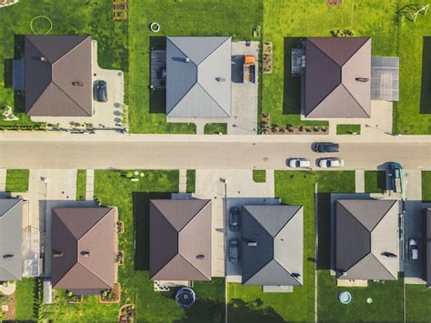 Premium Photo Aerial View Of House In City