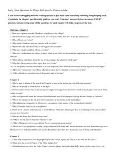 Study Guide Questions For Things Fall Apart By Chinua Achebe Study