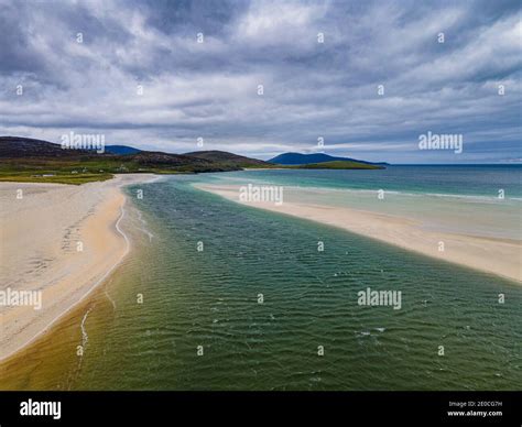 Aerial Of Luskentyre Beach Isle Of Harris Outer Hebrides Scotland