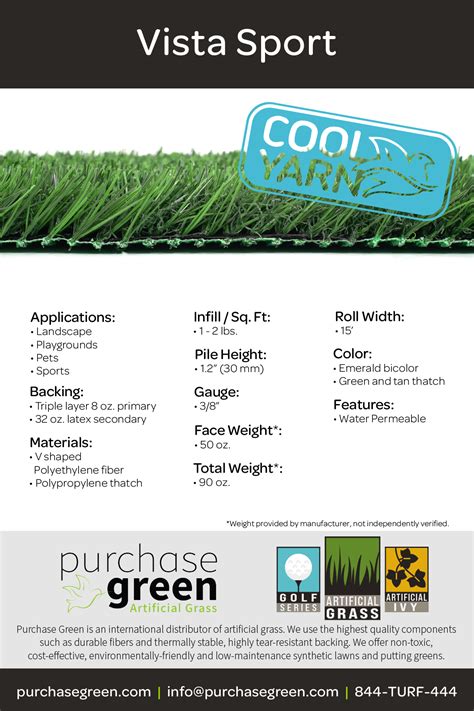 Vista Sport/Pet Synthetic Turf | Purchase Green Artificial Grass