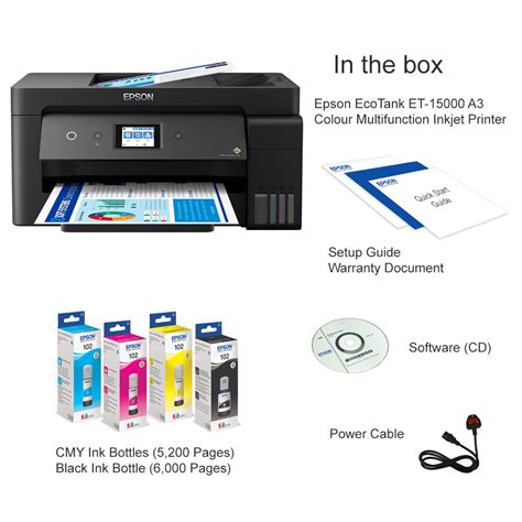 Epson Ecotank Et 15000 A4 Colour Multifunction Inkjet Printer