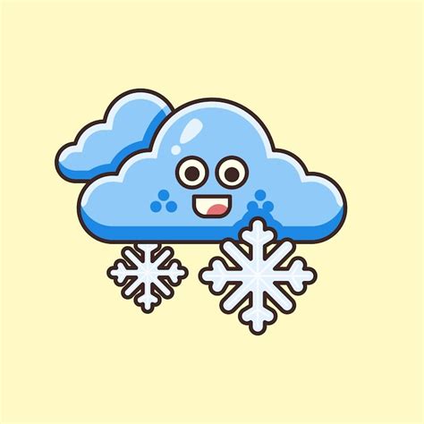 Premium Vector Cute Cloud And Snowflake Illustration