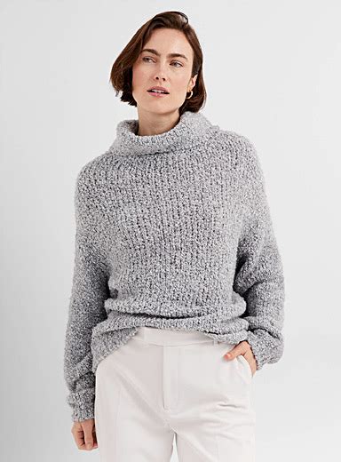 Turtleneck Bouclé Sweater Contemporaine Shop Womens Turtlenecks And Mock Necks Simons