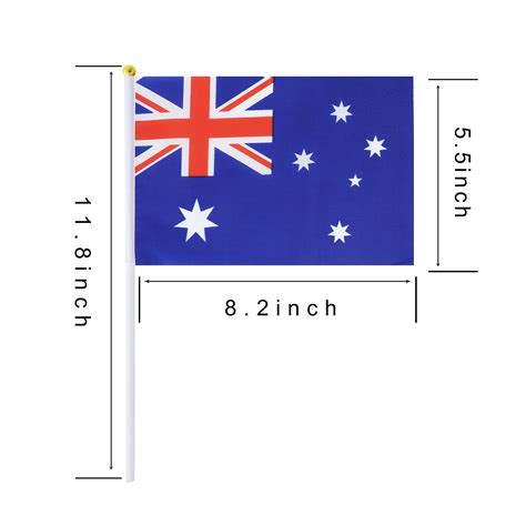 25 Pack Hand Held Small Mini Flag Australia Flag Australian Stick Flag ...