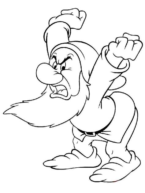 Angry Grumpy Dwarf Coloring Page