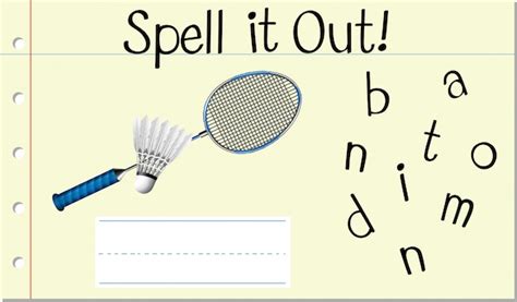 Premium Vector Spell English Word Badminton