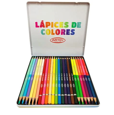 Estuche metálico 24 lápices 36 colores mix ARTEL Librería Bulnes