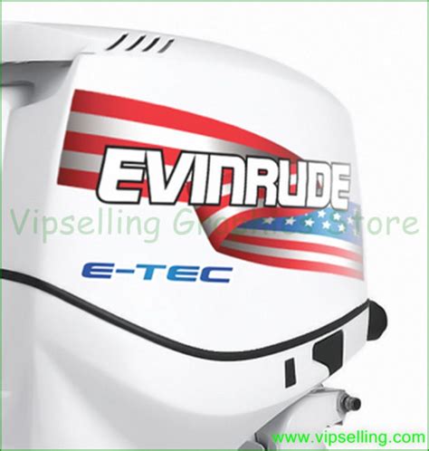 Evinrude US Flag Outboards Motor Decals Set Nice Look