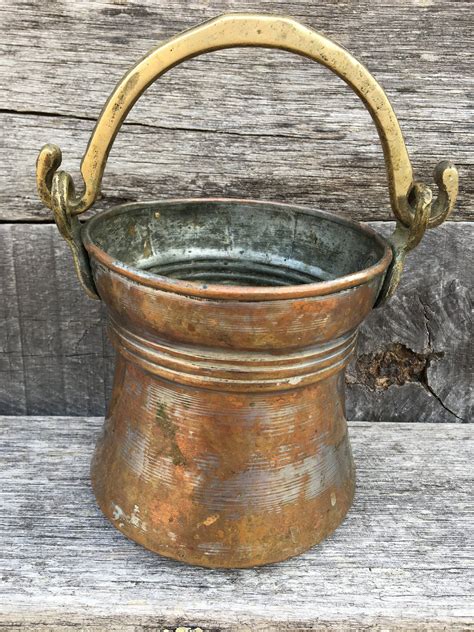 Copper Pots And Pans Copper And Brass Pail Copper Etsy Vintage