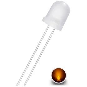 LED Diode 8mm Yellow Diffuse Milky AMPUL