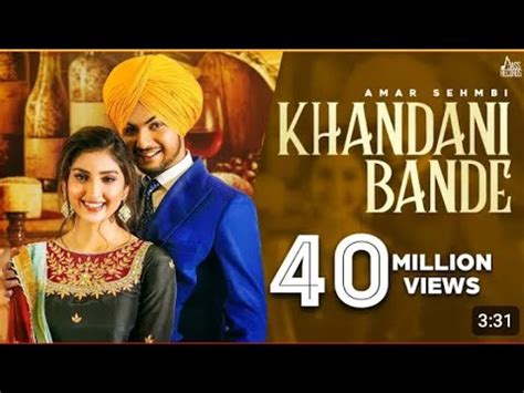 Khandani Bande Official Video Amar Sehmbi Bravo Kaptaan New