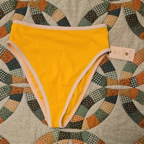 Shade Shore Swim Nwt Shade Shore Yellow High Waist High Leg Cheeky Bikini Bottom Small