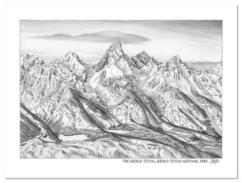 Grand Teton National Park Sketch James Niehues