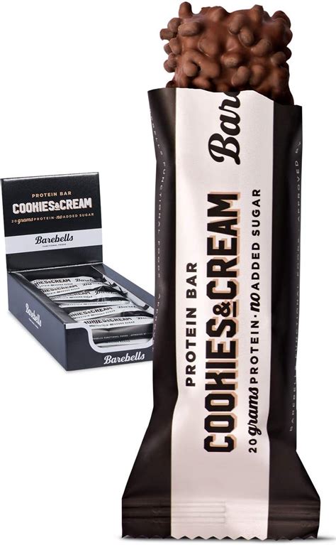 Barritas De Proteínas Barebells Cookies And Cream 12 X 55g Rica En Proteínas Baja En