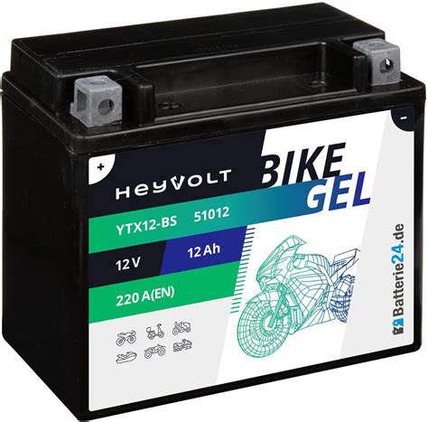 TECNO GEL Motorrad Batterie für YTX14 BS 12V Gel Batterie 12 Ah DIN